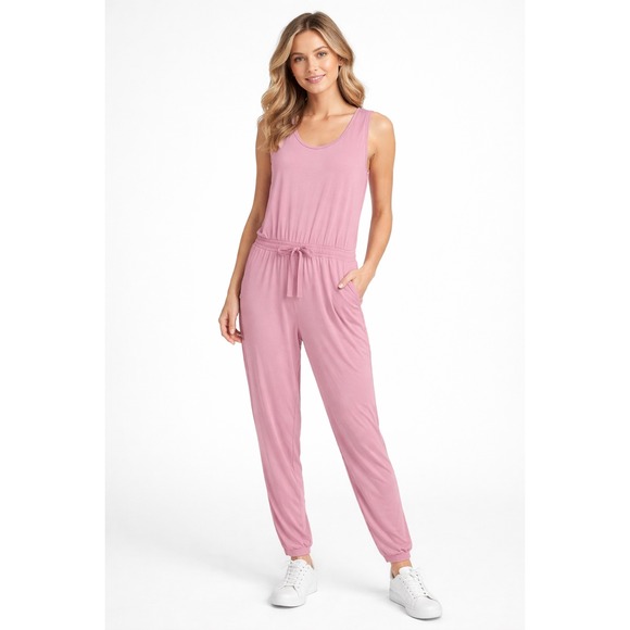 Daily Ritual Pants - Daily‎ Ritual Women's Jumpsuit Large Supersoft Terry Sleeveless Scoopneck Pink
